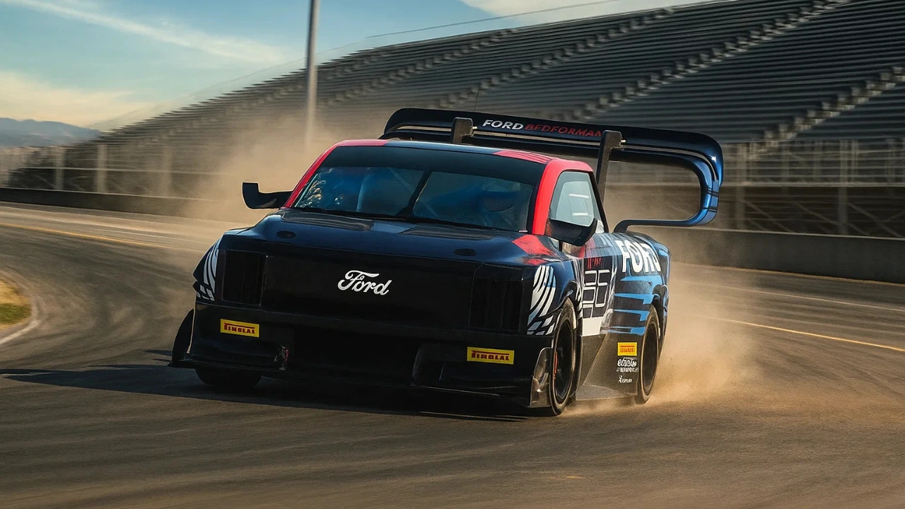 Romain Dumas at 2025 Festival of Speed Timed Shoot Out in Ford SuperTruck