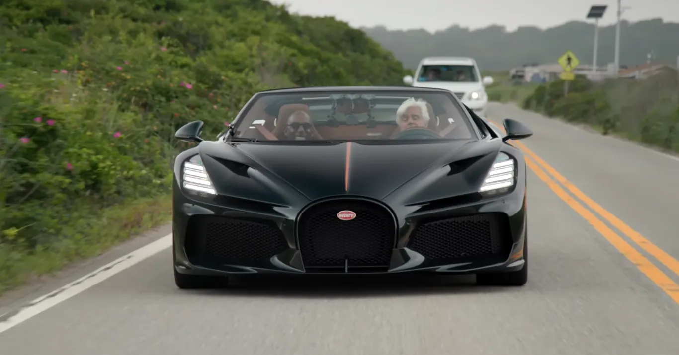 Jay Leno test driving the Bugatti Mistral hypercar