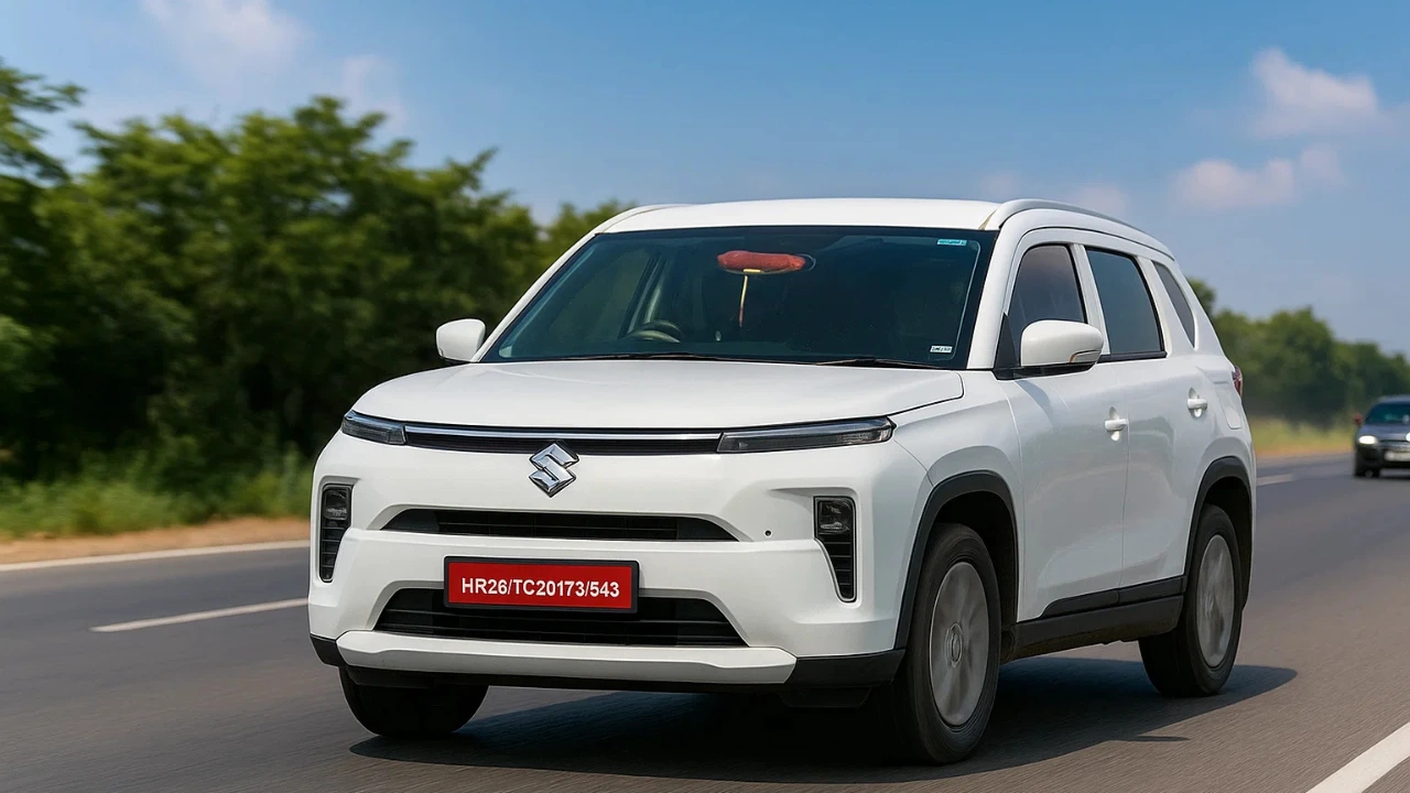 Maruti Escudo Launch: White SUV on highway.