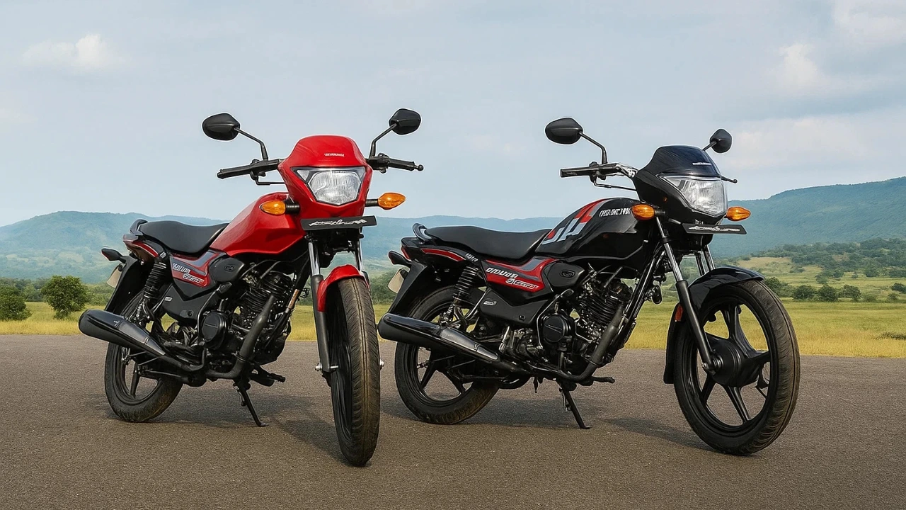 Honda Shine 100 DX motorcycles in red and black, showcasing the design upgrades for the August 1st launch.