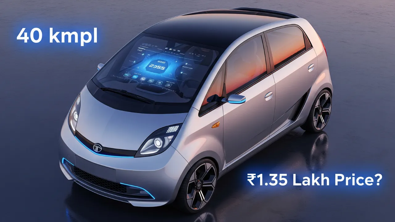 Tata Nano 2025 model with touchscreen and 40 kmpl mileage