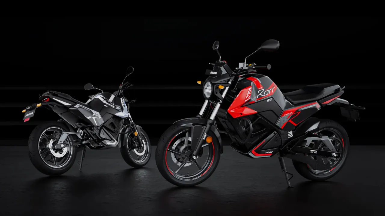 Oben Rorr EZ Sigma electric motorcycle in red color at launch in India