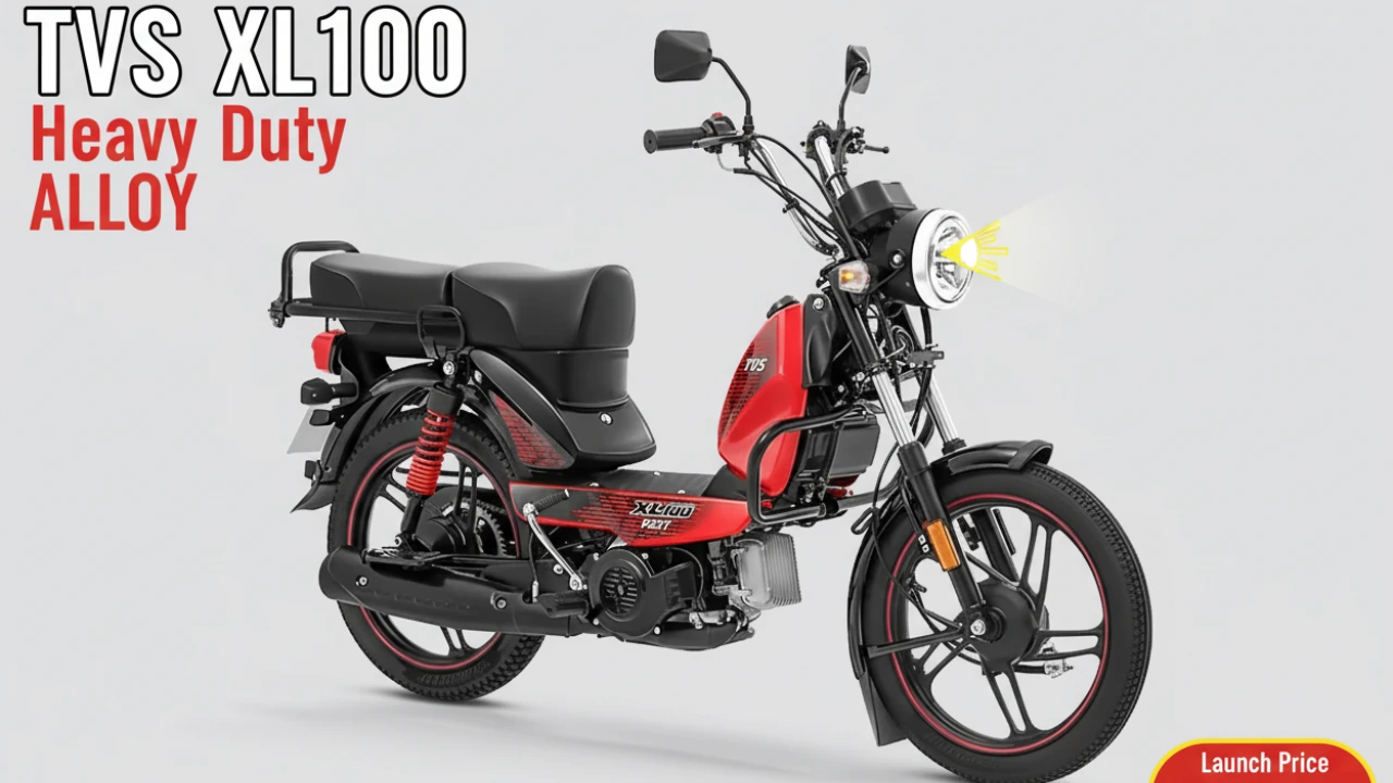TVS XL100 Heavy Duty Alloy Variant Launched: Tubeless Tyres and LED Headlight from ₹59,800